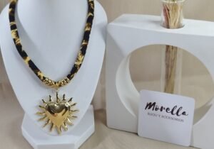 Collar con dije corazón /sol acero quirúrgico