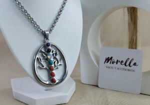 Cadena con dije 7 chakras acero quirúrgico