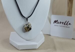 Cordón con dije jaspe dalmata