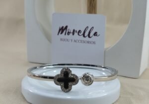 Esclava cruz negra con circonia